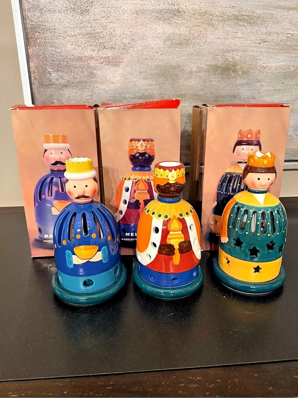 VILLEROY & BOCH Christmas Three Kings Candle/Votive Holders Set X 3 BRAND NEW